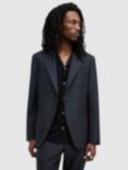AllSaints Howling Relaxed Fit Wool Blend Suit Jacket, Ink Blue