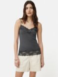 Jigsaw Lace Trim Modal Vest, Grey