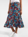 Hobbs Tilly Floral Print Midi Skirt, Multi