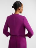 Hobbs Elize Cropped Crepe Jacket, Magenta Purple