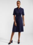 Hobbs Brielle Belted Shirt Dress, Midnight