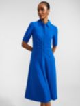 Hobbs Paisley Ponte Midi Shirt Dress, Atlantic Blue