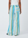 SUMMERY Copenhagen Cady Stripe Trousers, Blue Danube