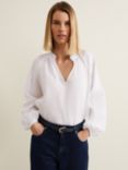 Phase Eight Nova Linen Blouse, White