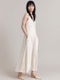 Ghost Florrie A-Line Satin Slip Maxi Dress, Ivory