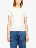 SISLEY Slim Fit Torchon Detail Satin T-Shirt