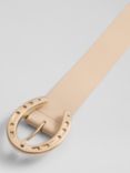 L.K.Bennett Clemence Horseshoes Leather Belt, Ecru