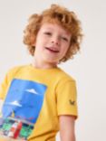 Crew Clothing Kids' Camper Graphic Short Sleeved T-Shirt, Gold/Multi