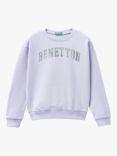 Benetton Kids' Glitter Logo Sweatshirt