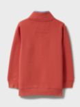 Crew Clothing Kids' Long Sleeve Half Zip Sweatshirt, Red Wine