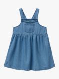 Benetton Kids' Denim Dungaree Dress, Blue