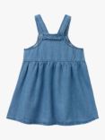 Benetton Kids' Denim Dungaree Dress, Blue