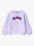 Benetton Kids' Bloom Applique Sweatshirt, Mauve