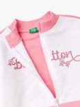 Benetton Kids' Logo Zip Through Sweatshirt, White/Multi