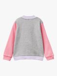 Benetton Kids' Logo Lightweight Zip Through Sweatshirt, Lilac/Multi