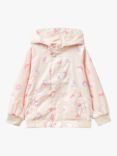 Benetton Kids' Floral Print Hooded Rain Jacket, Multi
