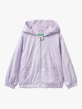 Benetton Kids' Lightweight Hooded Rain Jacket, Mauve