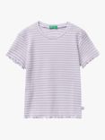 Benetton Kids' Stripe Rib Short Sleeve T-Shirt