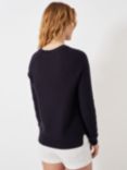 Crew Clothing Cotton Textured Stitch Crew Neck Jumper, Navy Blue