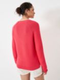 Crew Clothing Textured Stitch Crew Neck Jumper, Bright Pink