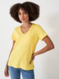 Crew Clothing Perfect V-Neck Slub T-Shirt, Lemon Yellow