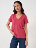 Crew Clothing Perfect V-Neck Slub T-Shirt, Blush Pink