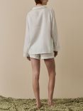 Piglet in Bed Linen Blend Pyjama Shorts Set, Pearl
