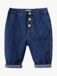 Benetton Baby Denim Look Baggy Fit Trousers, Denim Blue