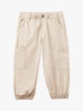 Benetton Kids' Parachute Cargo Trousers, Light Beige