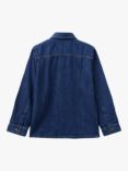Benetton Kids' Classic Denim Long Sleeve Shirt, Medium Blue