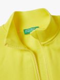 Benetton Kids' Logo High Neck Zip Through Sweatshirt, Yellow