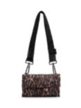 AllSaints Ezra Leopard Print Rectangular Crossbody Bag, Brown