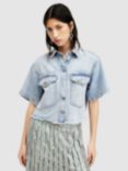 AllSaints Tove Denim Shirt, Light Indigo