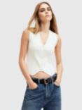 AllSaints Cruz Button Through Ribbed Sleeveless Top