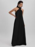 Reiss Phoebe Taffeta Halter Neck Maxi Dress, Black