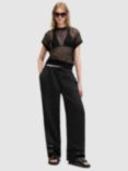 AllSaints Jade Linen Trousers, Black