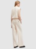 AllSaints Payton Wide Leg Pinstripe Trousers, Cream