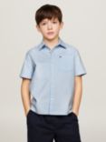 Tommy Hilfiger Kids' Short Sleeve Oxford Shirt, Breezy Blue