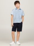 Tommy Hilfiger Kids' Short Sleeve Oxford Shirt, Breezy Blue