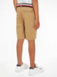 Tommy Hilfiger Kids' Woven Belted Chino Shorts, Classic Khaki