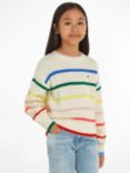 Tommy Hilfiger Kids' Organic Cotton Stripe Jumper, Calico/Multi