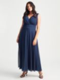 Scarlett & Jo Nancy Marilyn Sleeveless Mesh Maxi Dress, Solid Navy