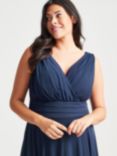 Scarlett & Jo Nancy Marilyn Sleeveless Mesh Maxi Dress, Solid Navy