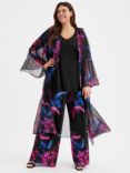 Scarlett & Jo Floral Print Waterfall Neck Kimono, Multi