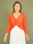 Yumi Crochet Twist Bolero Top, Orange