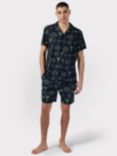 Chelsea Peers Tropical Holiday Print Short Pyjama Set, Navy/Multi