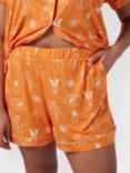 Chelsea Peers Curve Tropical Holiday Short Pyjamas, Orange