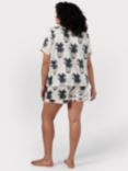 Chelsea Peers Curve Satin Jacquard Pineapple Short Pyjama Set, Off White