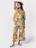 Chelsea Peers Fruit Checkerboard Cropped Pyjamas, Multi