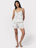 Chelsea Peers Flamingo Print Cotton Cheesecloth Cami & Short Pyjamas, Off White